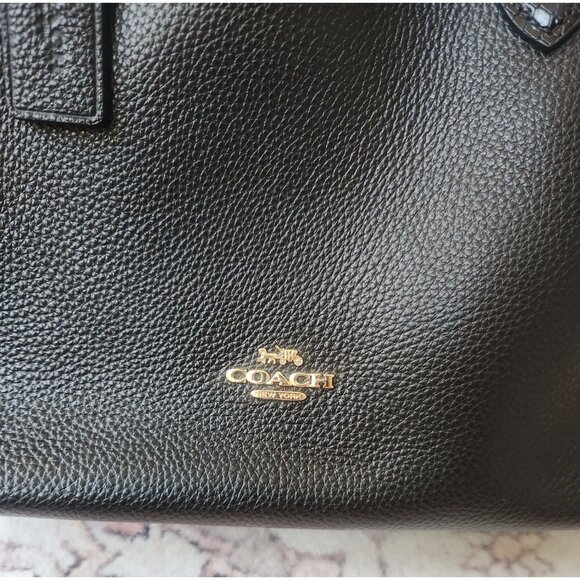 Coach CH187 Hanna Carryall Pebble/ Snake-embossed Leather Gold/Black - Picture 2 of 10
